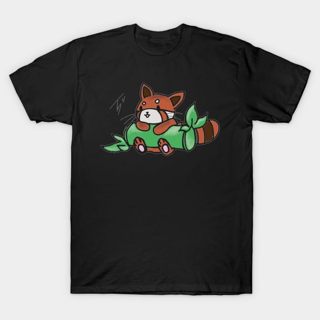 Red panda T-Shirt by Delalia